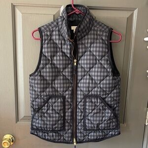 J. Crew Plaid Down Fill Puffer Vest